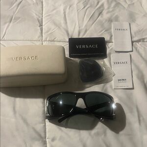 Versace Dark Sunglasses with Black Accents